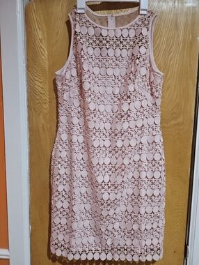 Ralph Lauren Blush Lace Sleeveless Sheath Dress